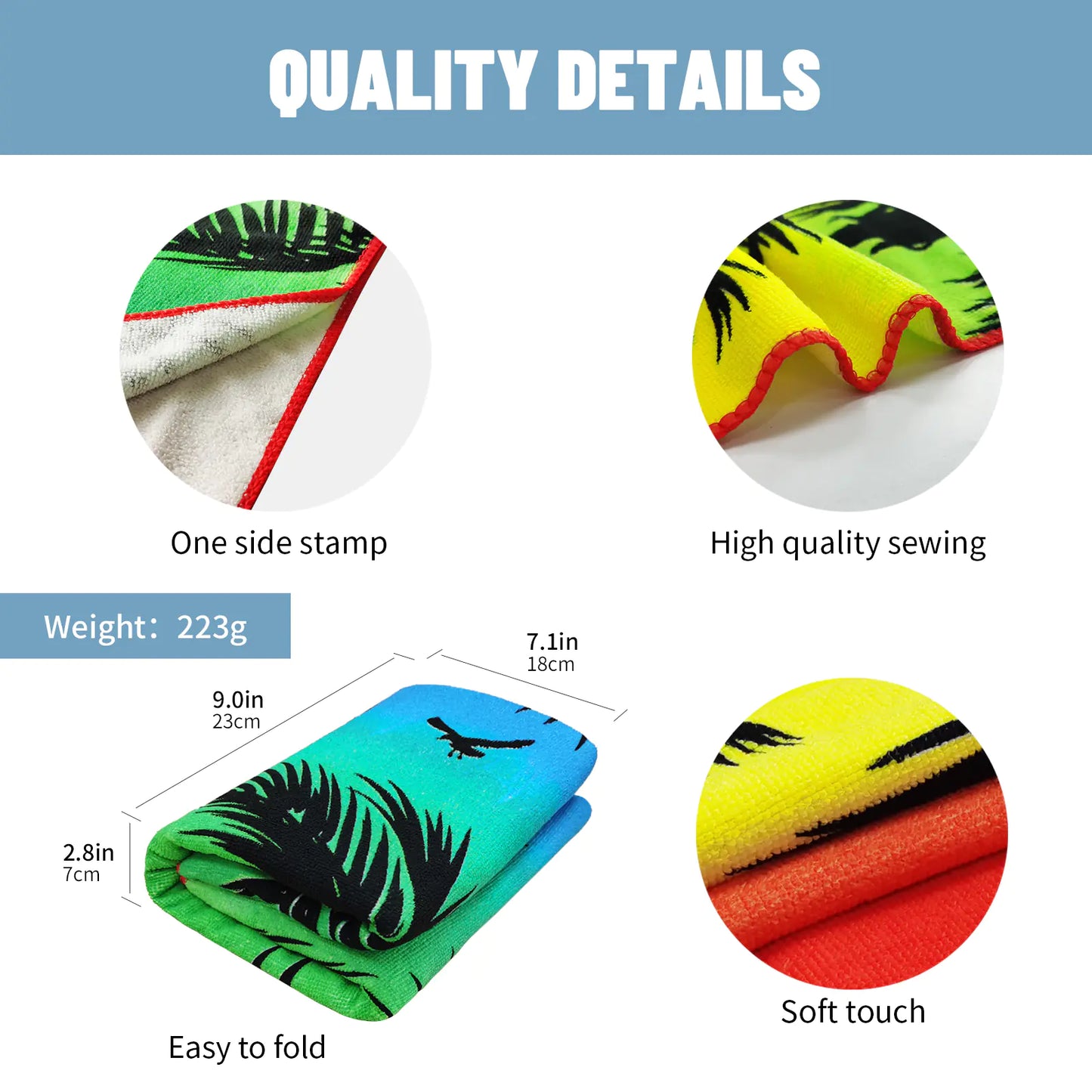 Microfiber Printed Beach Towel for Yoga and Swimming