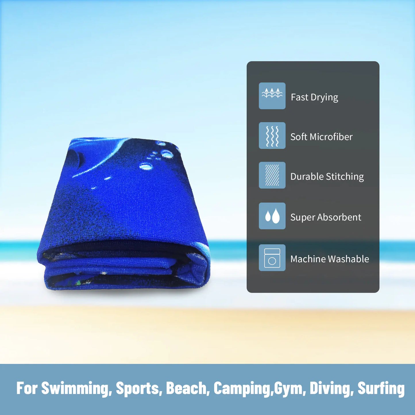 Red Coral & Whale Beach Towels for Yoga & Swimming