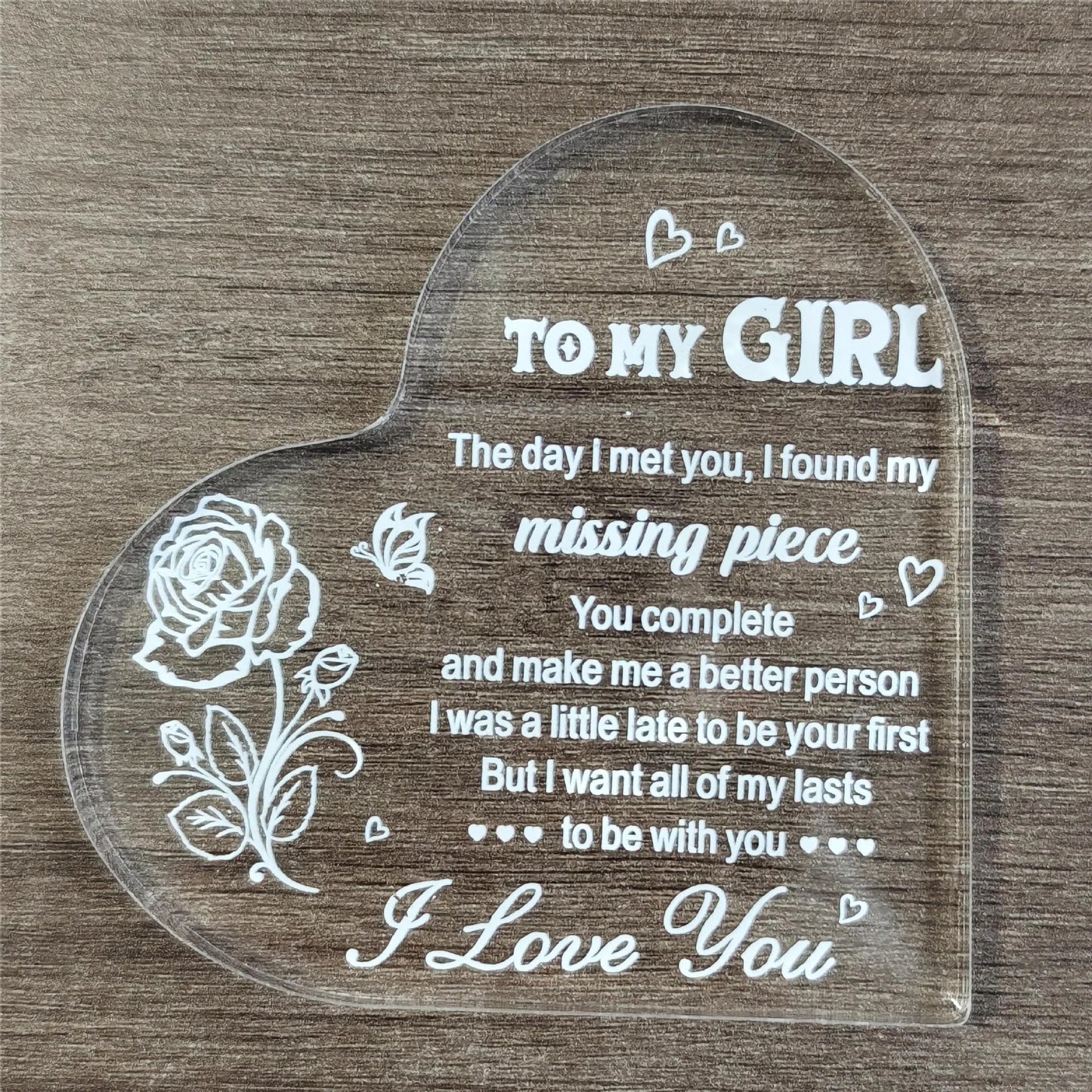 Heart Acrylic Table Decor – Mother's & Father's Day
